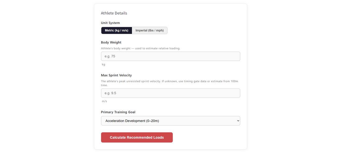 T-Apex Resisted Sprint Load Calculator